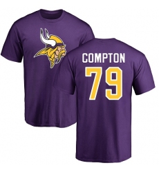 NFL Nike Minnesota Vikings #79 Tom Compton Purple Name & Number Logo T-Shirt
