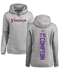 NFL Women's Nike Minnesota Vikings #79 Tom Compton Ash Backer Pullover Hoodie