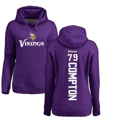 NFL Women's Nike Minnesota Vikings #79 Tom Compton Purple Backer Pullover Hoodie