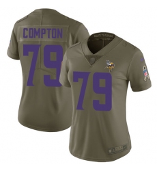 Women's Nike Minnesota Vikings #79 Tom Compton Limited Olive 2017 Salute to Service NFL Jersey