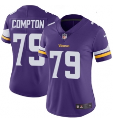 Women's Nike Minnesota Vikings #79 Tom Compton Purple Team Color Vapor Untouchable Limited Player NFL Jersey