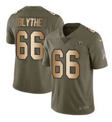 Men's Nike Los Angeles Rams #66 Austin Blythe Limited Olive Gold 2017 Salute to Service NFL Jersey