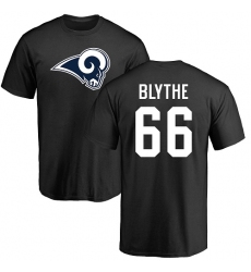 NFL Nike Los Angeles Rams #66 Austin Blythe Black Name & Number Logo T-Shirt