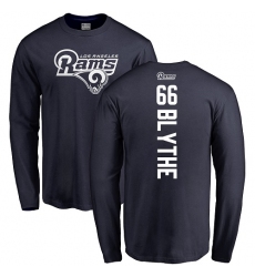 NFL Nike Los Angeles Rams #66 Austin Blythe Navy Blue Backer Long Sleeve T-Shirt
