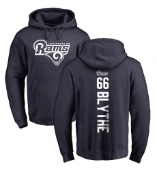 NFL Nike Los Angeles Rams #66 Austin Blythe Navy Blue Backer Pullover Hoodie