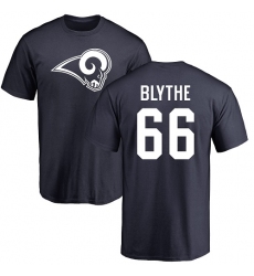 NFL Nike Los Angeles Rams #66 Austin Blythe Navy Blue Name & Number Logo T-Shirt