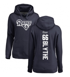 NFL Women's Nike Los Angeles Rams #66 Austin Blythe Navy Blue Backer Pullover Hoodie