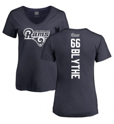 NFL Women's Nike Los Angeles Rams #66 Austin Blythe Navy Blue Backer T-Shirt