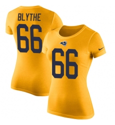 Women's Nike Los Angeles Rams #66 Austin Blythe Gold Rush Pride Name & Number T-Shirt