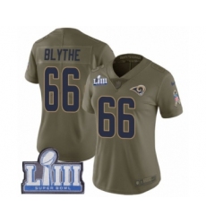 Women's Nike Los Angeles Rams #66 Austin Blythe Limited Olive 2017 Salute to Service Super Bowl LIII Bound NFL Jersey