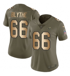Women's Nike Los Angeles Rams #66 Austin Blythe Limited Olive Gold 2017 Salute to Service NFL Jers