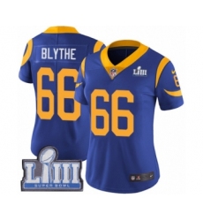 Women's Nike Los Angeles Rams #66 Austin Blythe Royal Blue Alternate Vapor Untouchable Limited Player Super Bowl LIII Bound NFL Jersey