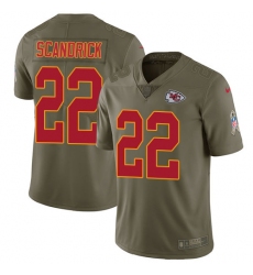 Men's Nike Kansas City Chiefs #22 Orlando Scandrick Limited Olive 2017 Salute to Service NFL Jers