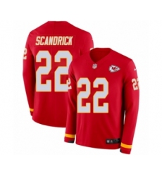Men's Nike Kansas City Chiefs #22 Orlando Scandrick Limited Red Therma Long Sleeve NFL Jersey