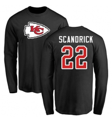 NFL Nike Kansas City Chiefs #22 Orlando Scandrick Black Name & Number Logo Long Sleeve T-Shirt