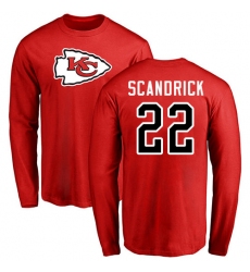 NFL Nike Kansas City Chiefs #22 Orlando Scandrick Red Name & Number Logo Long Sleeve T-Shirt