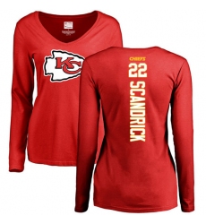 NFL Women's Nike Kansas City Chiefs #22 Orlando Scandrick Red Backer Slim Fit Long Sleeve T-Shirt