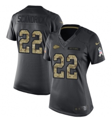 Women's Nike Kansas City Chiefs #22 Orlando Scandrick Limited Black 2016 Salute to Service NFL Jersey
