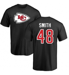 NFL Nike Kansas City Chiefs #48 Terrance Smith Black Name & Number Logo T-Shirt