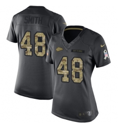Women's Nike Kansas City Chiefs #48 Terrance Smith Limited Black 2016 Salute to Service NFL Jersey