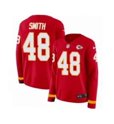 Women's Nike Kansas City Chiefs #48 Terrance Smith Limited Red Therma Long Sleeve NFL Jersey