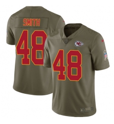 Youth Nike Kansas City Chiefs #48 Terrance Smith Limited Olive 2017 Salute to Service NFL Jersey