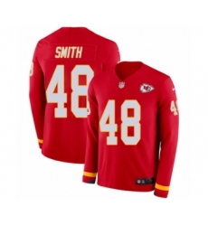 Youth Nike Kansas City Chiefs #48 Terrance Smith Limited Red Therma Long Sleeve NFL Jersey