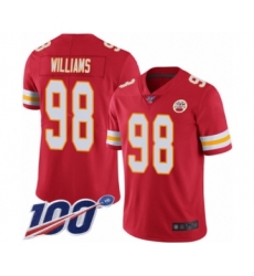 Men's Kansas City Chiefs #98 Xavier Williams Red Team Color Vapor Untouchable Limited Player 100th Season Football Jersey