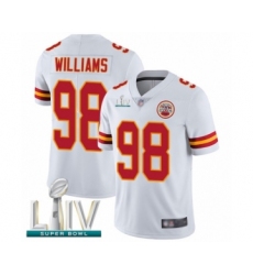 Men's Kansas City Chiefs #98 Xavier Williams White Vapor Untouchable Limited Player Super Bowl LIV Bound Football Jersey