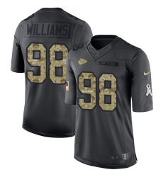 Men's Nike Kansas City Chiefs #98 Xavier Williams Limited Black 2016 Salute to Service NFL Jersey