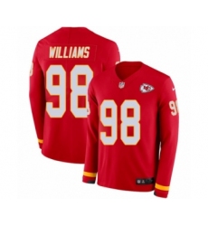 Men's Nike Kansas City Chiefs #98 Xavier Williams Limited Red Therma Long Sleeve NFL Jersey