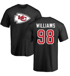 NFL Nike Kansas City Chiefs #98 Xavier Williams Black Name & Number Logo T-Shirt