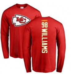 NFL Nike Kansas City Chiefs #98 Xavier Williams Red Backer Long Sleeve T-Shirt