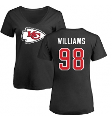 NFL Women's Nike Kansas City Chiefs #98 Xavier Williams Black Name & Number Logo Slim Fit T-Shirt