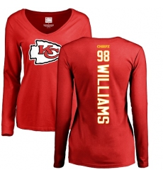 NFL Women's Nike Kansas City Chiefs #98 Xavier Williams Red Backer Slim Fit Long Sleeve T-Shirt
