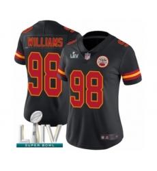 Women's Kansas City Chiefs #98 Xavier Williams Limited Black Rush Vapor Untouchable Super Bowl LIV Bound Football Jersey
