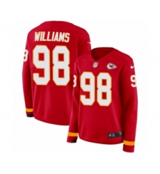 Women's Nike Kansas City Chiefs #98 Xavier Williams Limited Red Therma Long Sleeve NFL Jersey