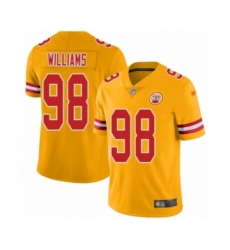Youth Kansas City Chiefs #98 Xavier Williams Limited Gold Inverted Legend Football Jersey