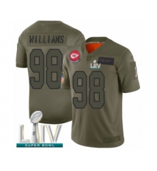 Youth Kansas City Chiefs #98 Xavier Williams Limited Olive 2019 Salute to Service Super Bowl LIV Bound Football Jersey