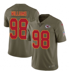 Youth Nike Kansas City Chiefs #98 Xavier Williams Limited Olive 2017 Salute to Service NFL Jersey