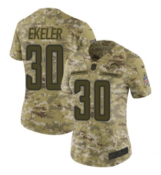 Women's Nike Los Angeles Chargers #30 Austin Ekeler Limited Camo 2018 Salute to Service NFL Jersey