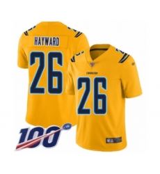 Youth Los Angeles Chargers #30 Austin Ekeler Limited Gold Inverted Legend 100th Season Football Jersey