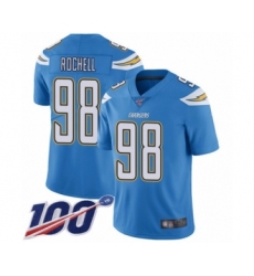 Men's Los Angeles Chargers #98 Isaac Rochell Electric Blue Alternate Vapor Untouchable Limited Player 100th Season Football Jersey