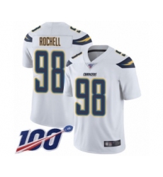 Men's Los Angeles Chargers #98 Isaac Rochell White Vapor Untouchable Limited Player 100th Season Football Jersey