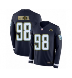 Men's Nike Los Angeles Chargers #98 Isaac Rochell Limited Navy Blue Therma Long Sleeve NFL Jersey