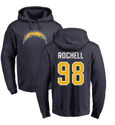 NFL Nike Los Angeles Chargers #98 Isaac Rochell Navy Blue Name & Number Logo Pullover Hoodie