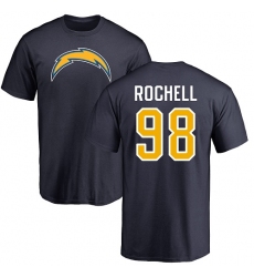 NFL Nike Los Angeles Chargers #98 Isaac Rochell Navy Blue Name & Number Logo T-Shirt