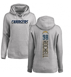 NFL Women's Nike Los Angeles Chargers #98 Isaac Rochell Ash Backer Pullover Hoodie