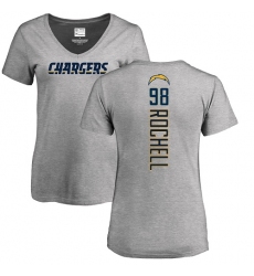 NFL Women's Nike Los Angeles Chargers #98 Isaac Rochell Ash Backer T-Shirt