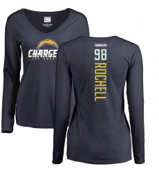 NFL Women's Nike Los Angeles Chargers #98 Isaac Rochell Navy Blue Backer Long Sleeve T-Shirt